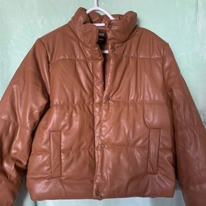 Never worn puffy caramel coat